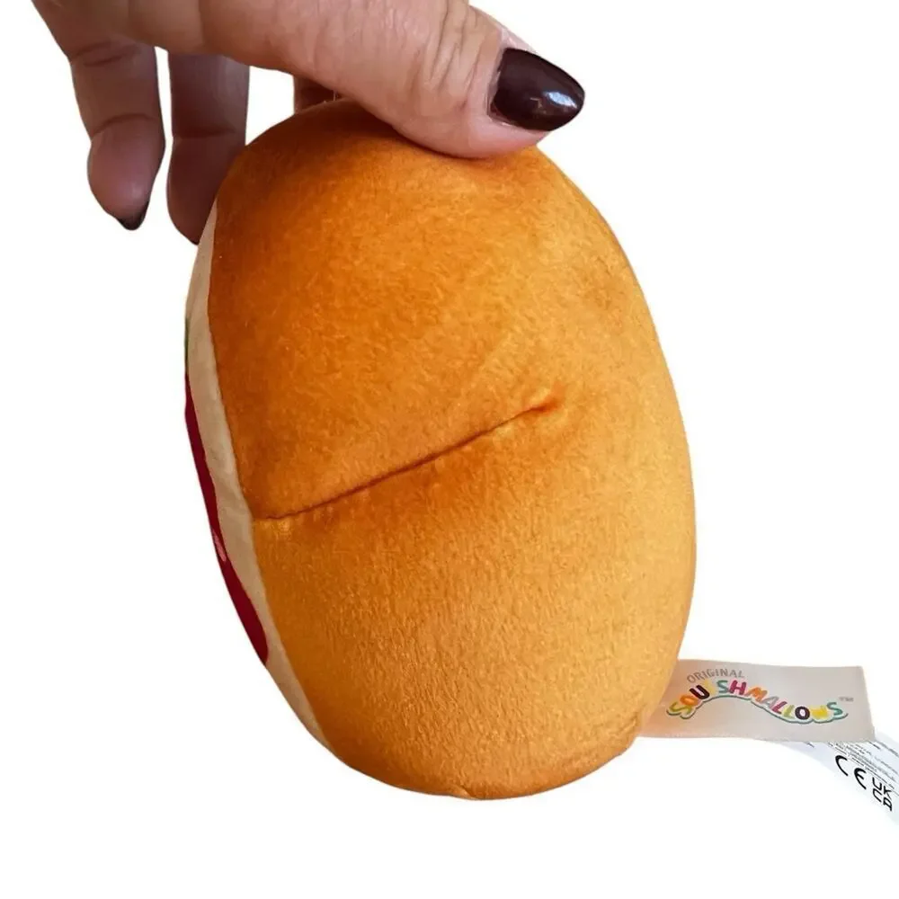 Squishmellows Food Iman brown toast with red jam plush 5” toy